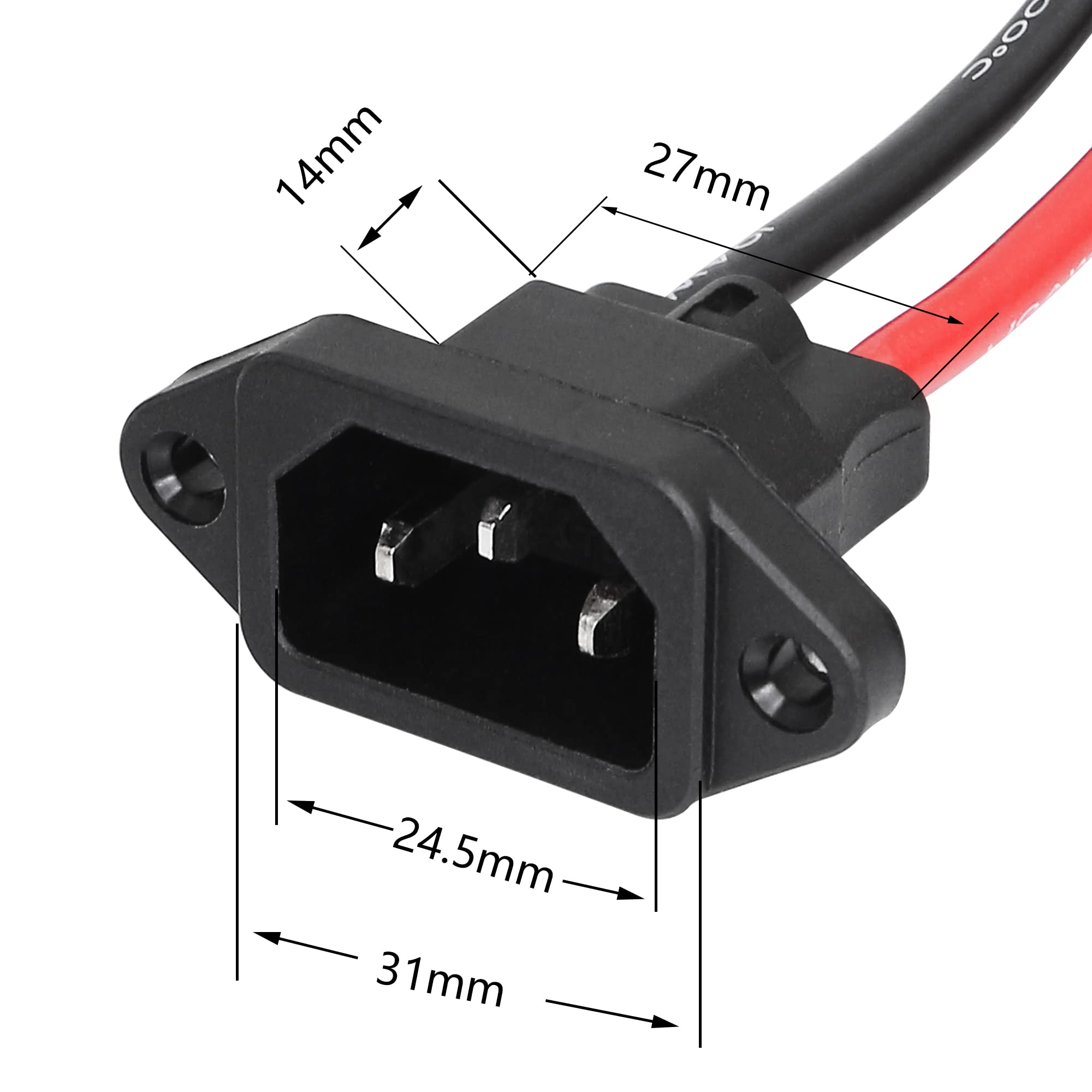CERRXIAN 2 PCS 90°左IEC 320 C14オス3ピン CERRXIAN 2 PCS 90°左IEC 320 C14オス3ピン CERRXIAN 2 PCS 90